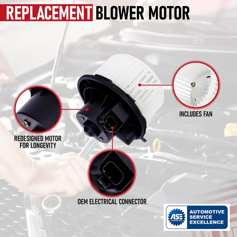 AA Ignition AC Blower Motor with Fan - Replaces 700191, 75748, 89019320, 89019301 - Compatible with Chevy, GMC & Cadilalc Vehicles - Silverado, Suburban, Avalanche, Sierra, Yukon, Yukon XL 1500, 2500 - Image 4